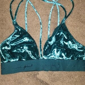 PINK Victoria's Secret Teal Velvet Bralette